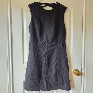 Abercrombie and Fitch Black Linen Dress MT Medium Tall Open Back
